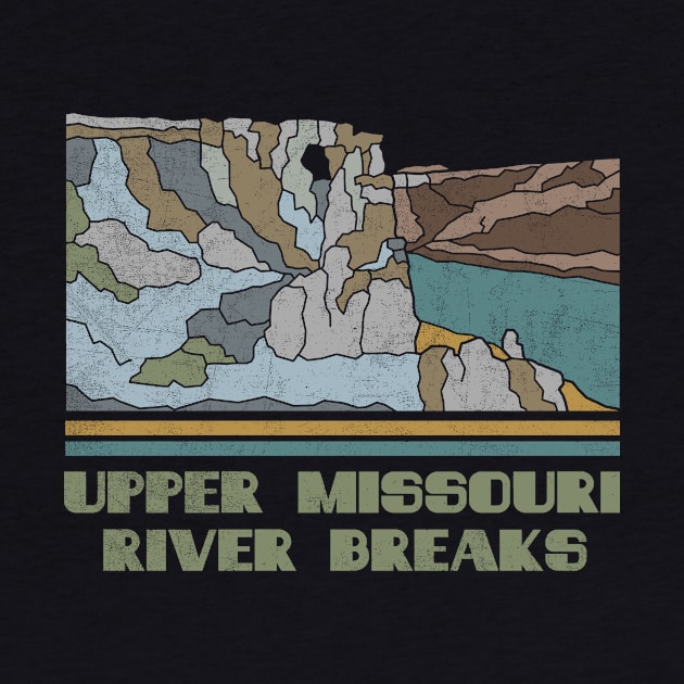 Upper Missouri River Breaks National Monument Nature Lover Vintage Retro Skyline Hiking Outdoor Travel Adventure by NickDezArts